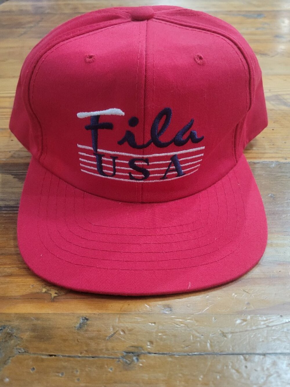 Fila USA Hat Cap Snap Back Red Baseball Sports Like New